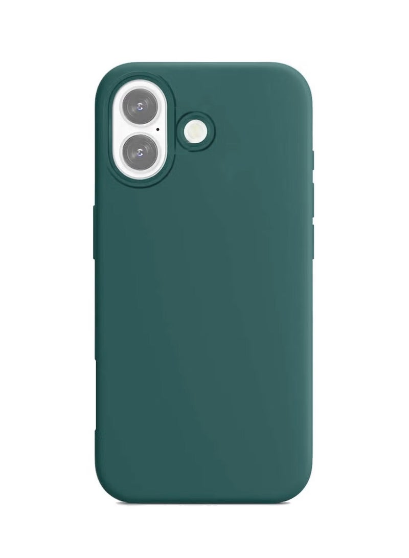 غطاء الحماية سائل سيليكون بريميوم لآيفون 16 بلس 2024 من أبل - أخضر غامق